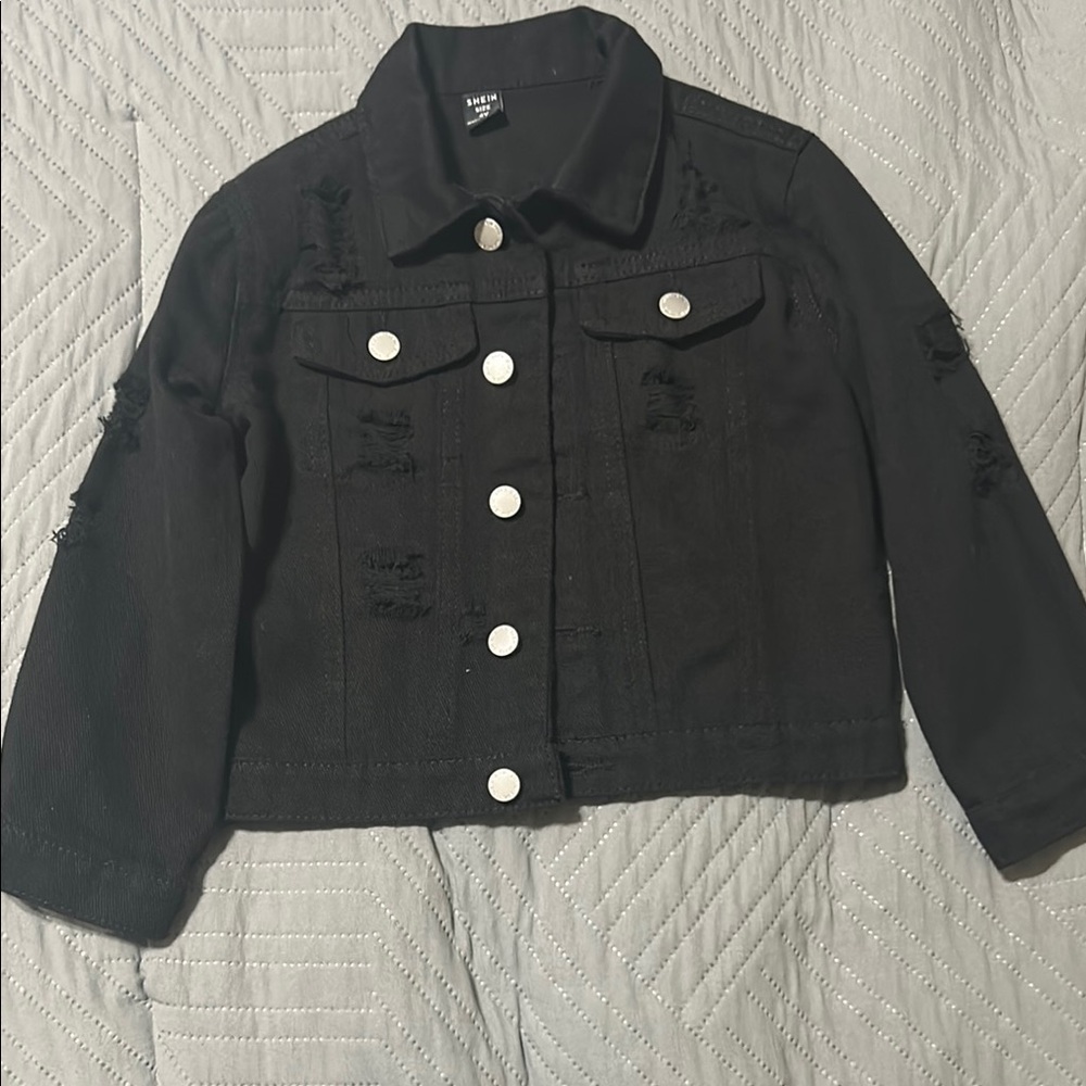 Stylish Black Denim Jacket for Kids